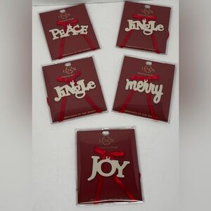 LENOX CHINA TAGS/ORNAMENTS GREETINGS OF THE SEASON (SET OF 5)